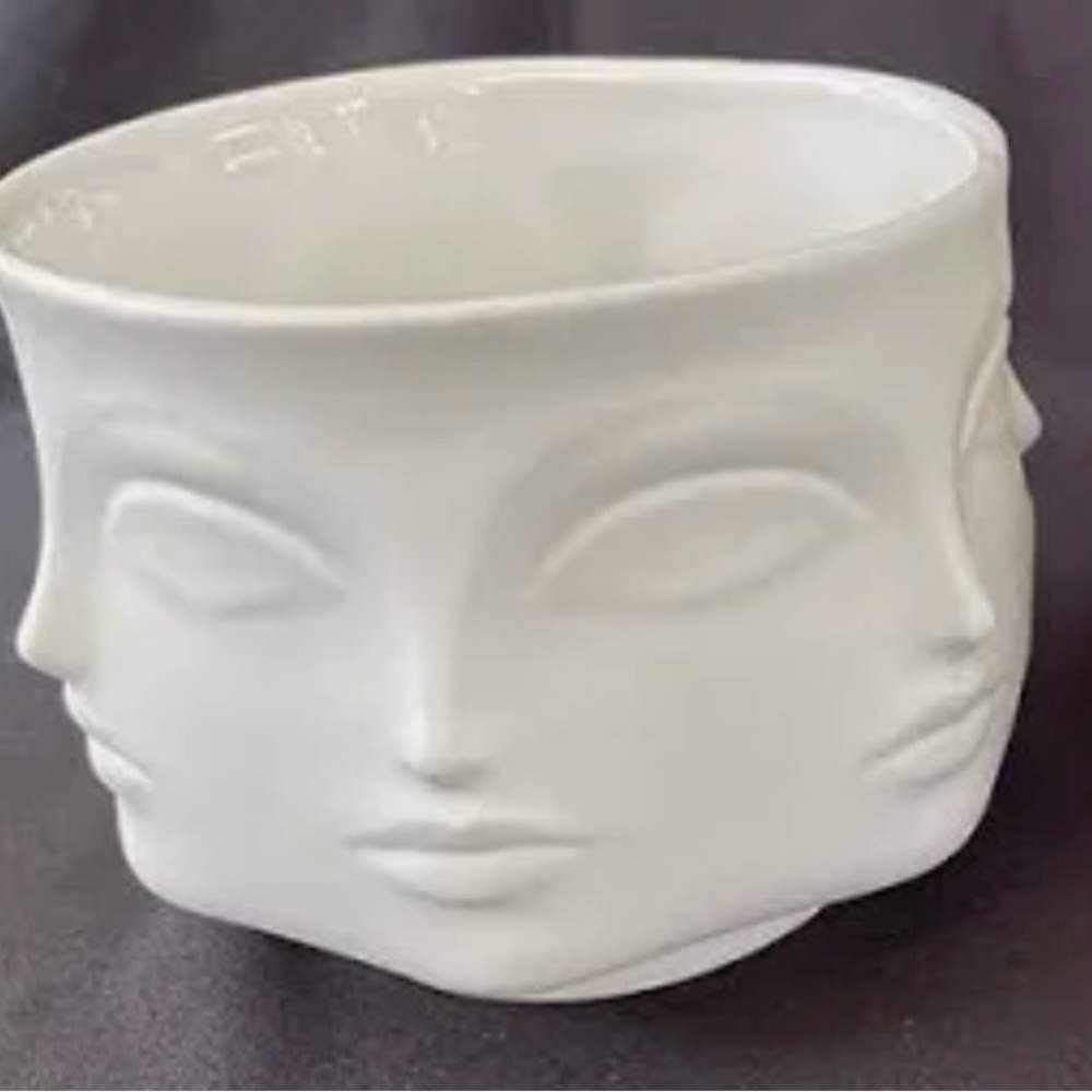 Jonathan Adler Cream Ceramic Muse Large Ceramin Holder - Picture 2 of 4